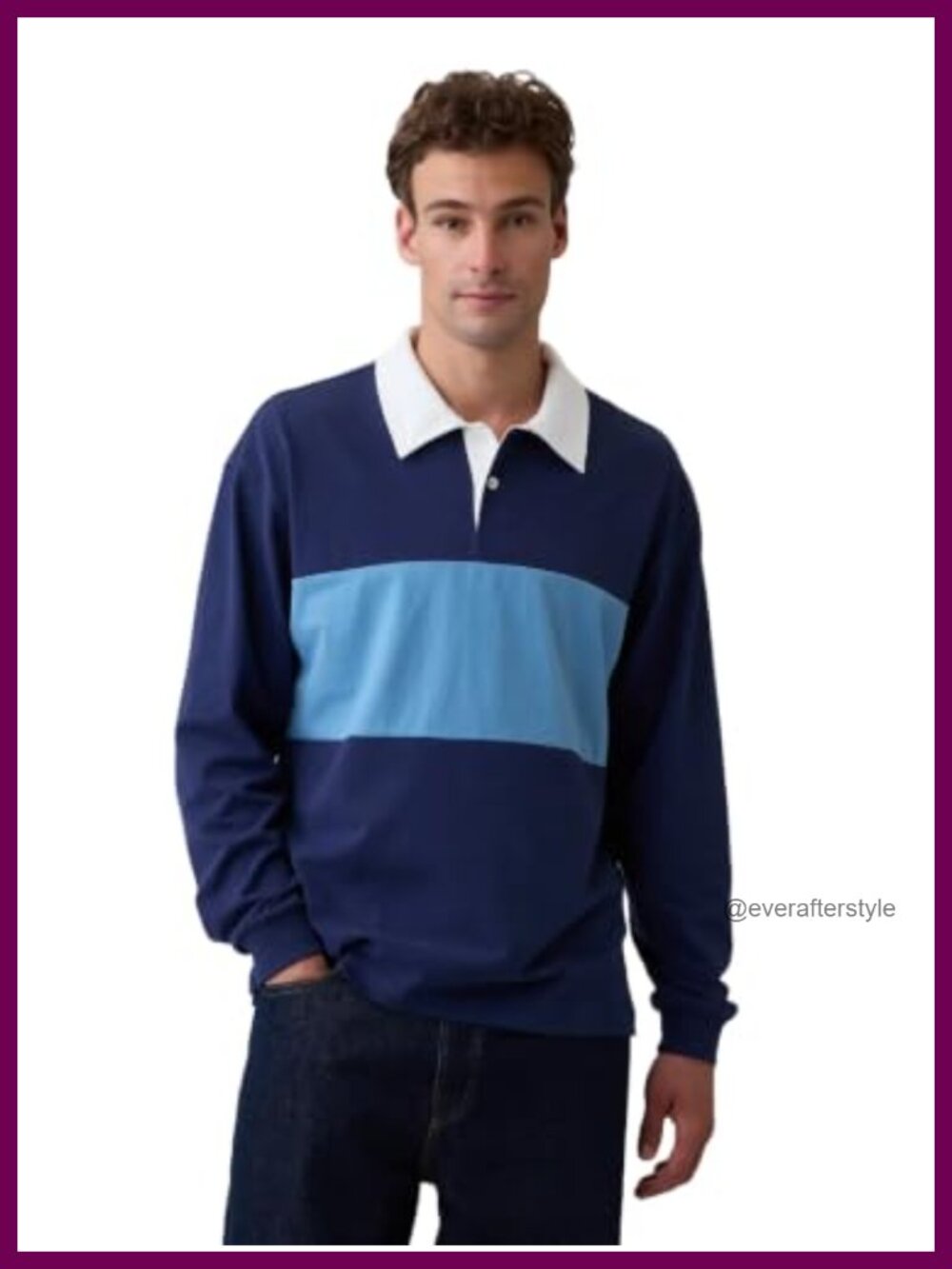 Gap Men's Long Sleeve Rugby Knit Shirt Regular Fit Crew Neck Pullover